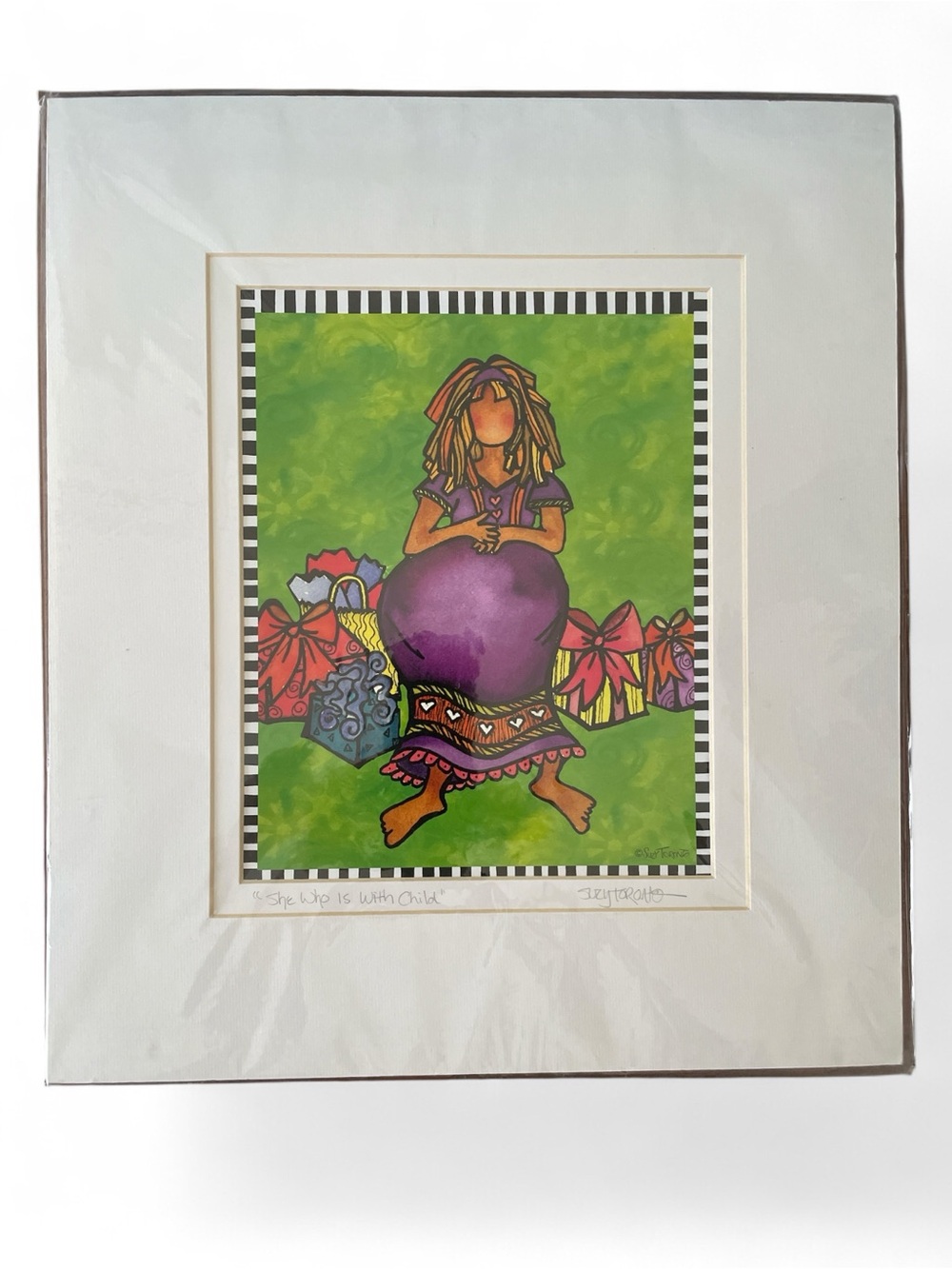 Suzy Toronto “She Who Is With Child” Matted Art Print size 10x8 - Picture 2 of 15